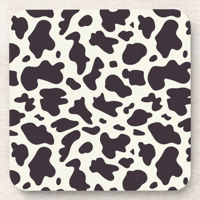 Dessous-de-verre Motif de vache noir et blanc Imprimer (Devant)