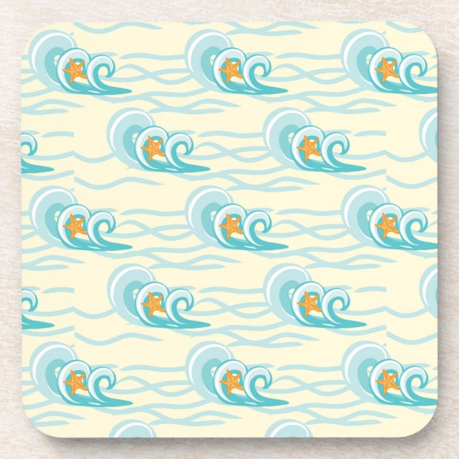 Dessous-de-verre Motif de vagues mou (Devant)