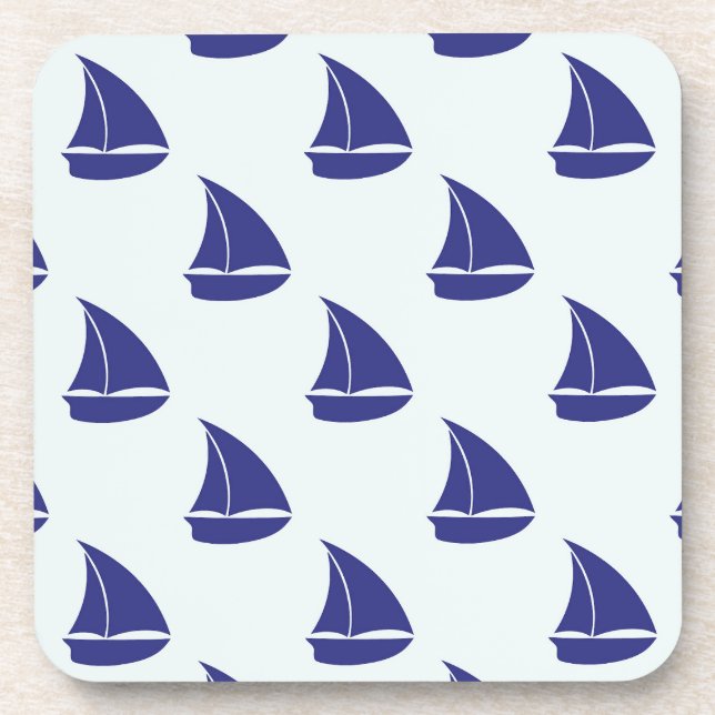 Dessous-de-verre Motif de voilier de bleu royal (Devant)