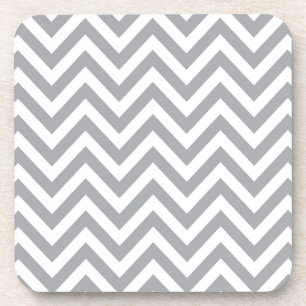 Dessous-de-verre Motif de zigzag gris et blanc de Chevron