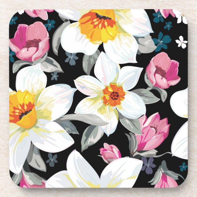 Dessous-de-verre Motif d'élégance avec des fleurs de narcisse (Devant)