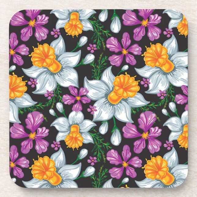 Dessous-de-verre Motif d'élégance avec les fleurs 2 de narcisse (Devant)