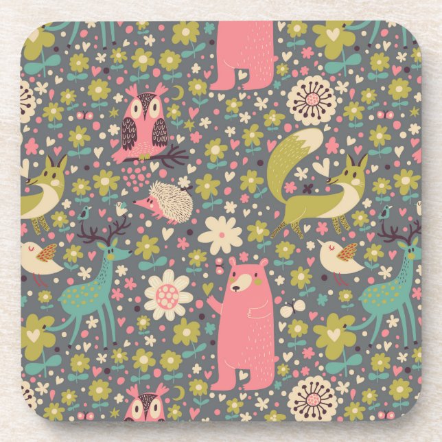 Dessous-de-verre Motif des animaux de la forêt (Devant)