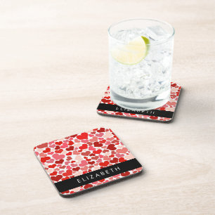 Dessous-de-verre Motif Des Coeurs, Coeurs Rouges, Amour, Votre Nom