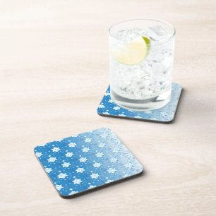 Dessous-de-verre Motif des flocons de neige bleu et blanc d'hiver
