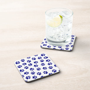 Dessous-de-verre Motif Des Paws, Paws Chiens, Paws Bleus Marine