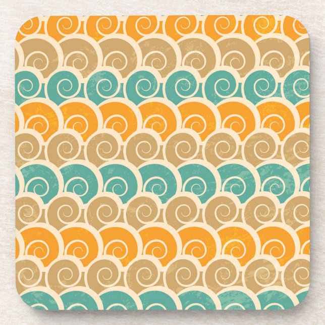 Dessous-de-verre Motif des vagues d'aquarelle (Devant)