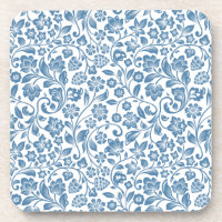 Motif des vignes florales bleues et blanches