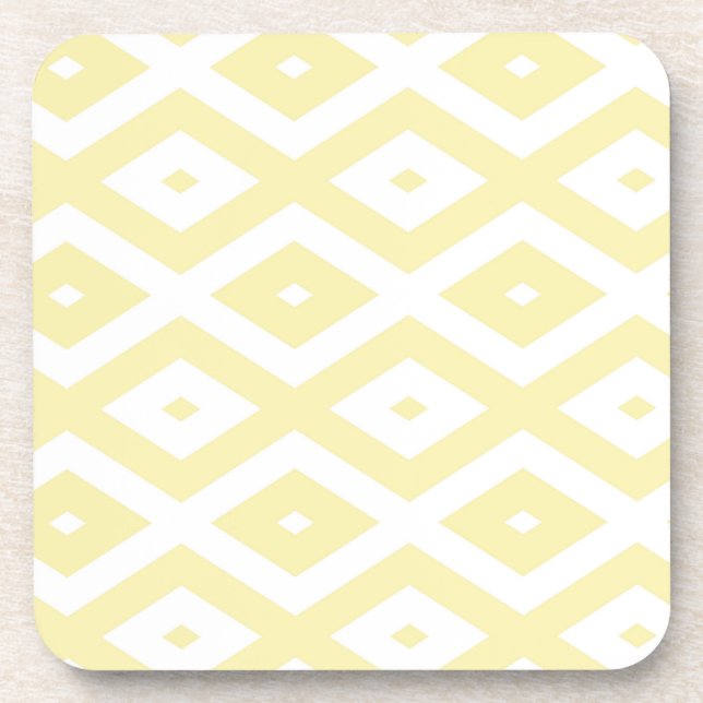 Dessous-de-verre Motif diamant jaune pâle et blanc (Devant)