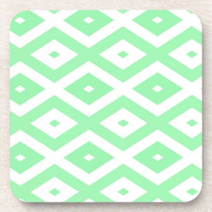 Dessous-de-verre Motif diamant vert et blanc