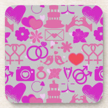 Motif d'ornements de mariage rose 03 Fond gris