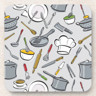 Dessous-de-verre Motif d'outils de cuisine