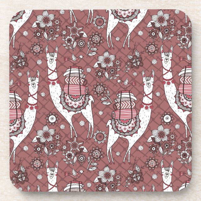 Dessous-de-verre Motif drôle de lamas (Devant)