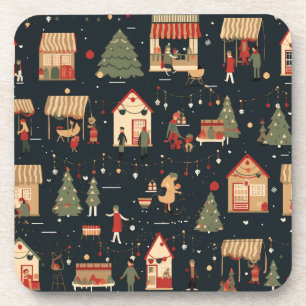 Dessous-de-verre Motif du marché de Noël festif
