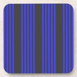 Dessous-de-verre Motif électrique bleu et charbon cinq bandes