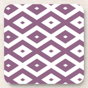 Dessous-de-verre Motif en diamant blanc et mauve