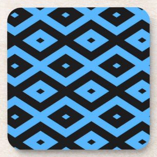 Dessous-de-verre Motif en diamant bleu ciel et noir