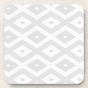 Dessous-de-verre Motif en diamant gris clair et blanc