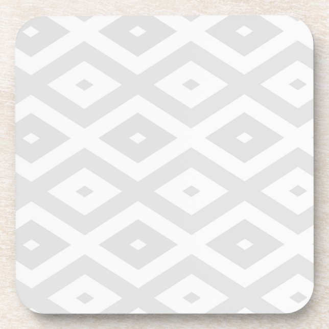 Dessous-de-verre Motif en diamant gris clair et blanc (Devant)
