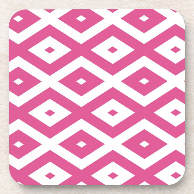 Dessous-de-verre Motif en diamant rose et blanc (Devant)