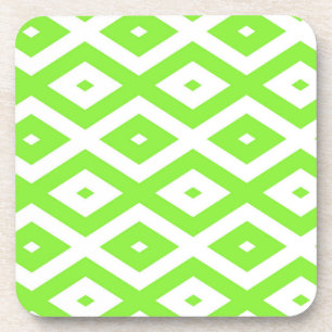 Dessous-de-verre Motif en diamant vert et blanc