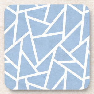 Dessous-de-verre Motif en mosaïque bleu pâle et blanc