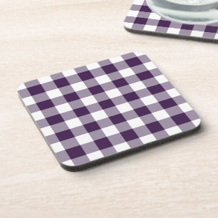 Dessous-de-verre Motif En vichy violet et blanc