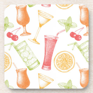 Dessous-de-verre Motif esquissé de cocktail