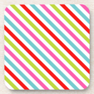 Dessous-de-verre Motif festif – Rayures rétro de vacances