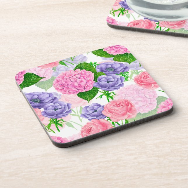 Dessous-de-verre Motif floral aquarelle (Côté gauche)