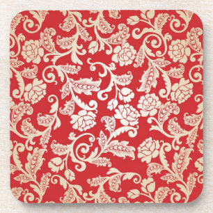 Dessous-de-verre Motif floral d'arrière - plan de damassé