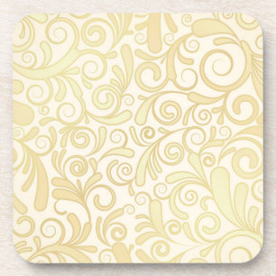 Dessous-de-verre Motif floral de feuille d'or