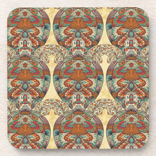 Dessous-de-verre Motif floral de tortue (Devant)