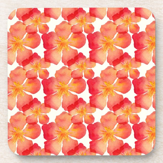 Dessous-de-verre Motif floral d'oléandre orange (Devant)