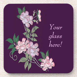 Dessous-de-verre Motif floral élégant de pivoines sensibles avec 