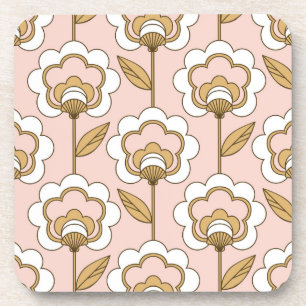 Dessous-de-verre Motif floral moderne de la moitié du siècle