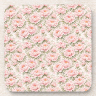 Dessous-de-verre Motif floral sans couture de pivoine à l'aquarelle