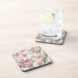 Dessous-de-verre Motif floral vintage avec roses