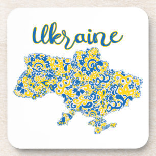 Dessous-de-verre Motif folklorique et typographie ukrainienne