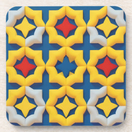 Dessous-de-verre Motif géométrique dynamique avec couleurs vives