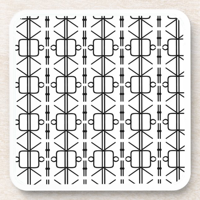 Dessous-de-verre Motif géométrique moderne noir et blanc (Devant)