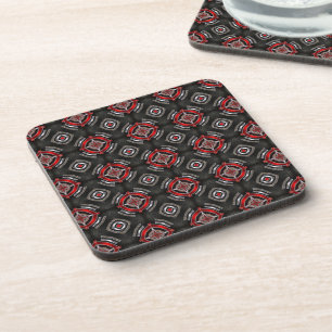 Dessous-de-verre Motif géométrique rouge et noir