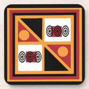 Dessous-de-verre motif géométrique tribal d'Afrique Abstraite