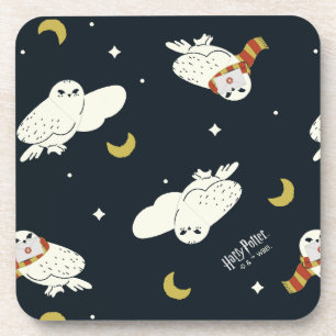 Dessous-de-verre Motif Hedwig sous la lumière de la lune nocturne