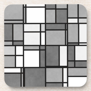 Dessous-de-verre Motif inspiré de plusieurs gris blanc