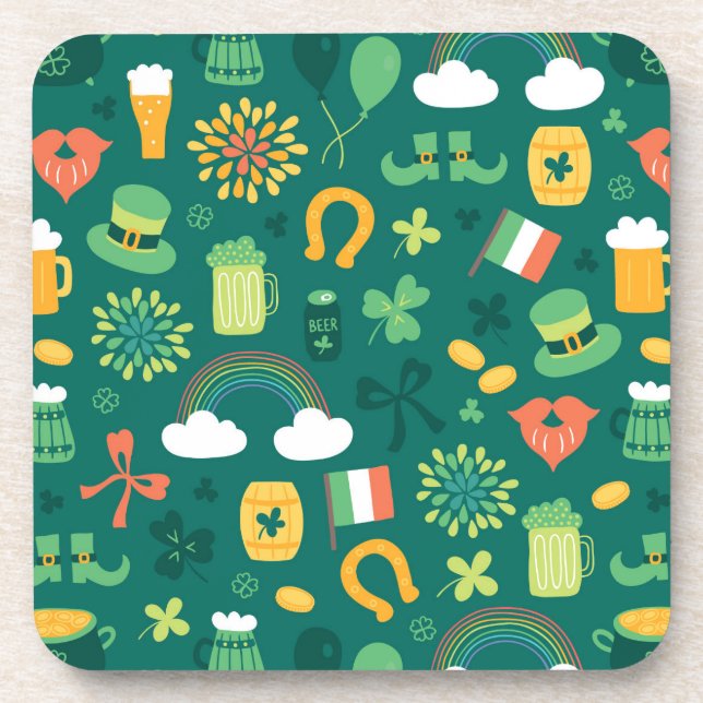 Dessous-de-verre Motif irlandais mignon d'icône (Devant)