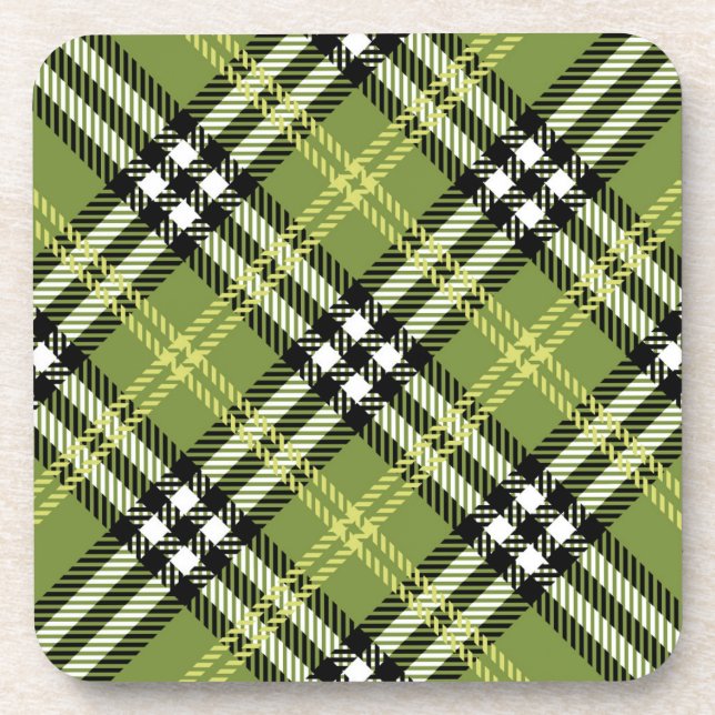 Dessous-de-verre Motif irlandais vert de plaid (Devant)
