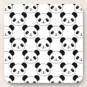 Dessous-de-verre Motif Kawaii Panda En Noir Et Blanc