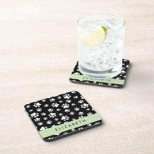 Dessous-de-verre Motif mâle, Patrouilles de chien, Noir et Blanc, V