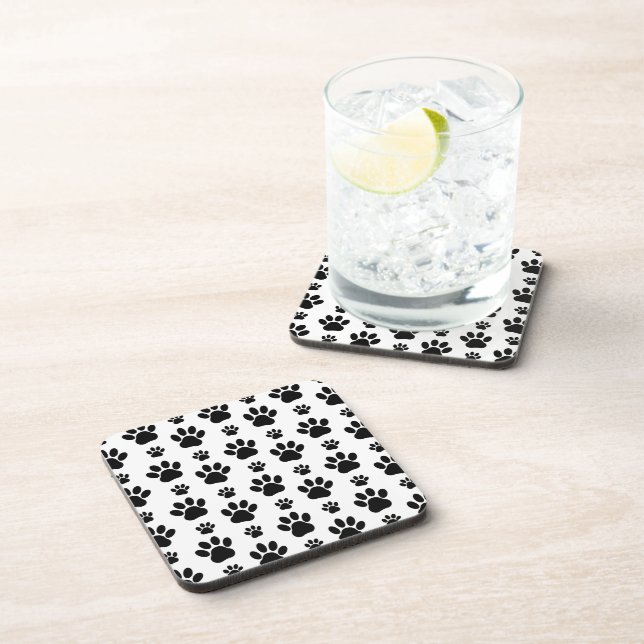 Dessous-de-verre Motif mâle, pattes de chien, Empreintes de pattes, (Côté Droit)